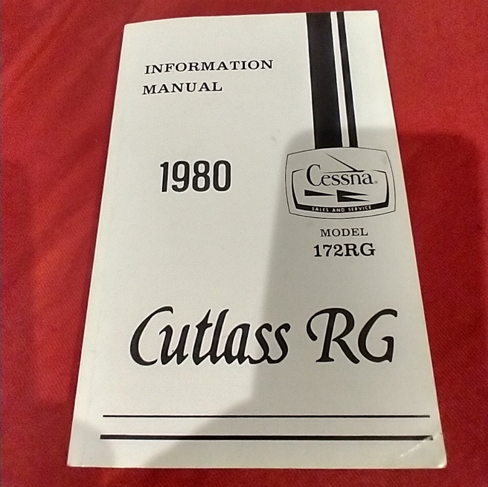 Vintage 1980 Cessna Model 172RG Cutlass RG Manual